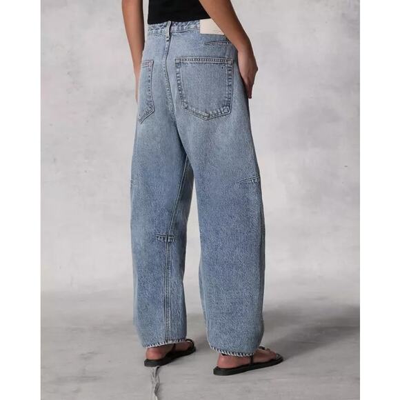 rag & bone Charlie Ankle Barrel Leg Jeans Blue High Rise Denim 25 - Picture 2 of 8